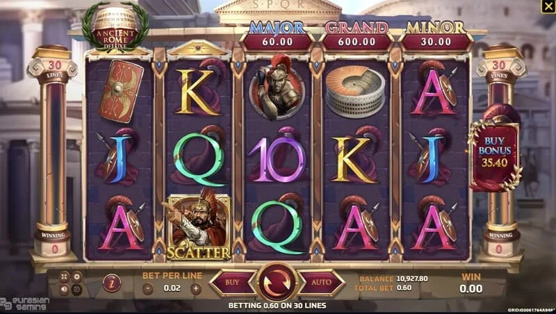 Ancient Rome Deluxe AI - Scatter și Free Spins